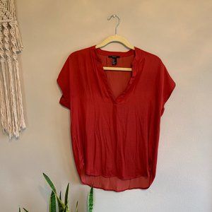 Silky Red Blouse